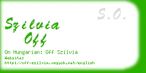 szilvia off business card